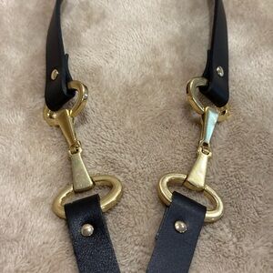 Chic Black and Gold Women's Belt Made in Italy 🇮🇹 Genuine Leather NWT 🧲